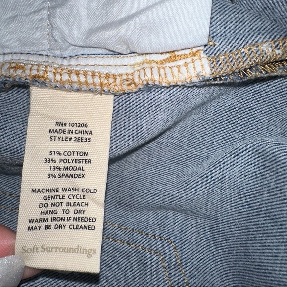 Soft Surroundings Womens Ultimate Denim Pull On Relaxed Shorts Small Blue - Picture 7 of 10